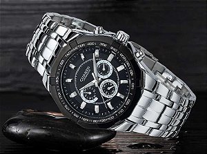 Relógio Curren Quartz Luxo Em Aco Inox - Entrega Imediata