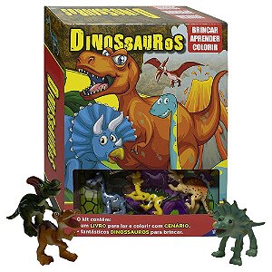 Dinossauros kit brincar e colorir