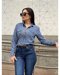 Calça jeans feminina com cheap listra