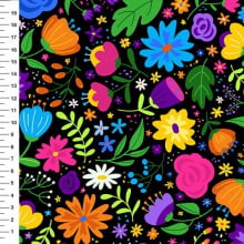 Floral Colorido Digital 9100-442 Tricoline 100% Algodão (0,50 compr. x largura 1,50m)