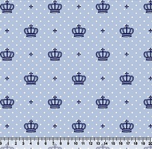 Coroa Azul DESENHO 3911-2 - Tricoline 100% Algodão (0,50 compr. x largura 1,50m)