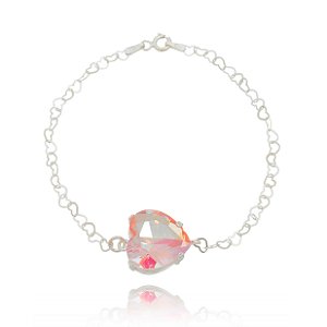 Pulseira De Prata Coração Champanhe – Joia em Prata 925 de Qualidade