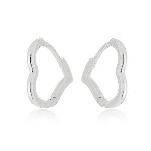 Argola De Prata Coração Articulado Pequeno – Joia em Prata 925 de Qualidade