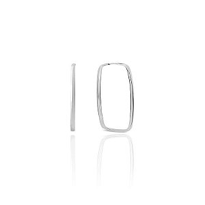 Argola De Prata Retangular 2,8 Cm – Joia em Prata 925 de Qualidade