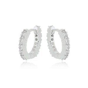 Argola De Prata Cristal Média – Joia em Prata 925 de Qualidade