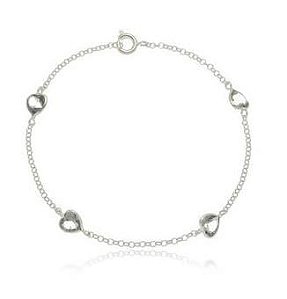 Pulseira De Prata Coração Ametista – Joia em Prata 925 de Qualidade