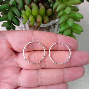 Argola De Prata Redonda Fio Meia Cana 2,2 Cm – Joia em Prata 925 de Qualidade