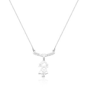 Colar De Prata Filha Amor Eterno – Joia em Prata 925 de Qualidade