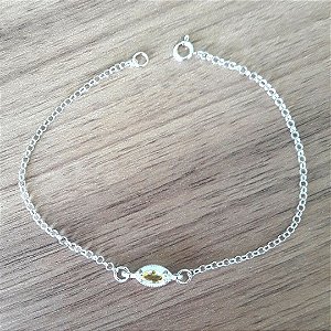 PULSEIRA DE PRATA DELICADA ZIRCÔNIA AMARELA