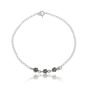 Pulseira De Prata Florzinha Dupla Face  – Joia em Prata 925 de Qualidade