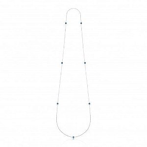 Colar De Prata Riviera 80 Cm Azul – Joia em Prata 925 de Qualidade