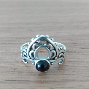 Anel De Prata Pedra Onix – Joia em Prata 925 de Qualidade