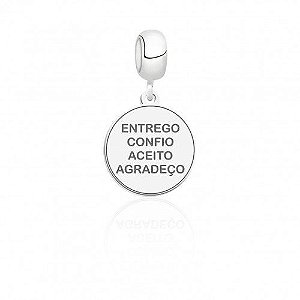 Berloque De Prata Entrego, Confio, Aceito ,Agradeço – Joia em Prata 925 de Qualidade