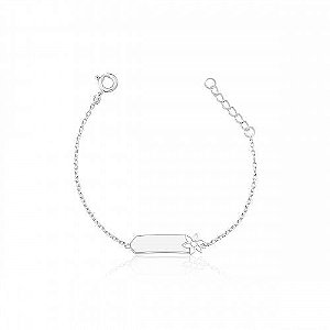 PULSEIRA DE PRATA INFANTIL FLOR