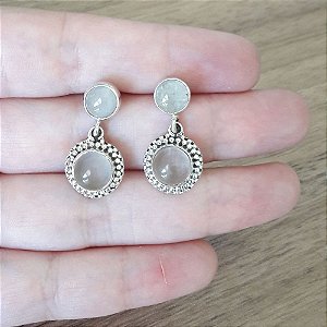 Brinco De Prata Quartzo Rosa – Joia em Prata 925 de Qualidade