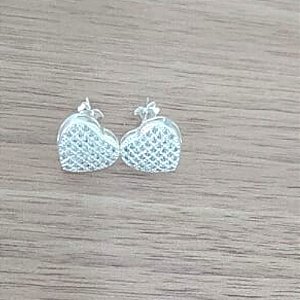 Brinco De Prata Coração Com Zirconia  – Joia em Prata 925 de Qualidade