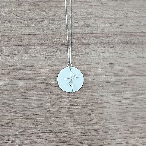 Colar De Prata Fe Com Madreperola – Joia em Prata 925 de Qualidade