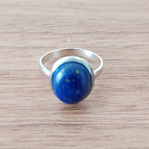 ANEL DE PRATA OVAL LAPIS LAZULLI