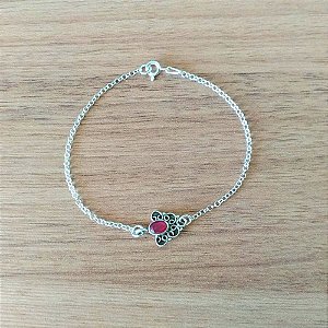 Pulseira De Prata Meio Arabesco Rubi – Joia em Prata 925 de Qualidade