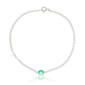 PULSEIRA DE PRATA ELOS PONTO AZUL TIFFANY