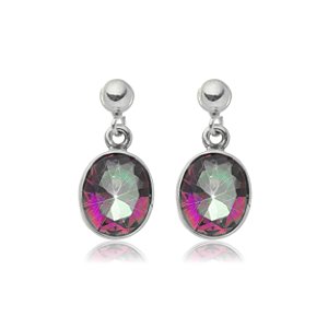 Brinco De Prata Quartzo Mistico – Joia em Prata 925 de Qualidade