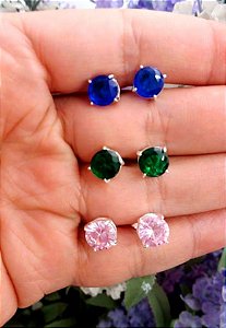 Brinco De Prata Com Zircônia 8Mm – Joia em Prata 925 de Qualidade