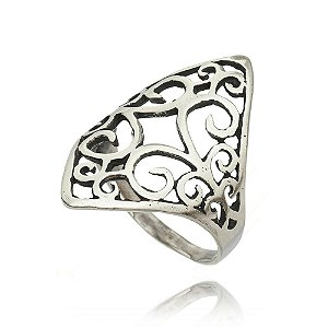 Anel De Prata Bali Losango Boho – Joia em Prata 925 de Qualidade