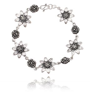 PULSEIRA DE PRATA DE BALI FLORES DENPASAR