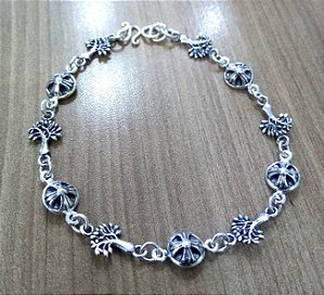 PULSEIRA DE PRATA DE BALI ÁRVORE DA VIDA BEADS