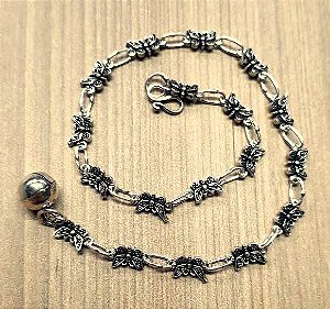 Tornozeleira Prata De Bali Borboletinhas – Joia em Prata 925 de Qualidade