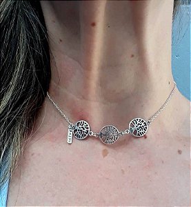 COLAR CHOKER DE PRATA VIDA ABENÇOADA