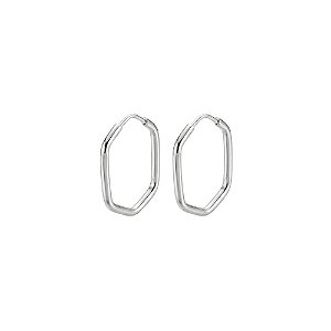 Brinco Argola Sextavado 2,0 cm em Prata