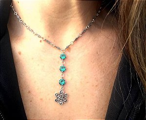 COLAR CHOKER DE PRATA BLUE FEMME SENSUALITÉ