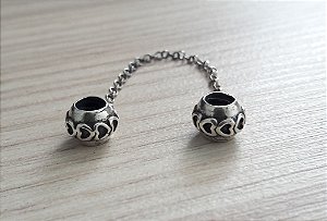 Berloque De Prata Trava Pega Ladrão Corações – Joia em Prata 925 de Qualidade