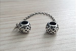 Berloque De Prata Trava Pega Ladrão Arabescos – Joia em Prata 925 de Qualidade