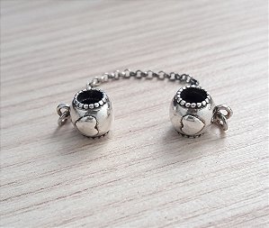 Berloque De Prata Trava Pega Ladrão Coração – Joia em Prata 925 de Qualidade