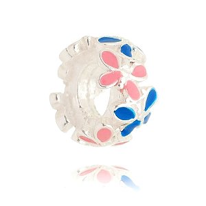 Berloque De Prata Borboletas Rosas E Azuis – Joia em Prata 925 de Qualidade