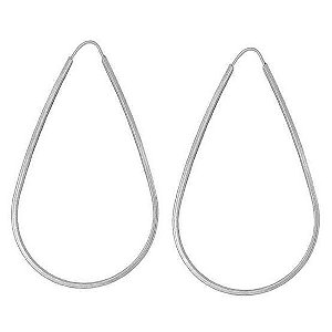 Argola Gota De Prata Fio Redondo 5,0 Cm – Joia em Prata 925 de Qualidade