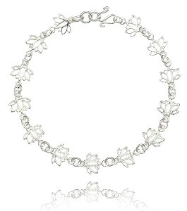 PULSEIRA DE PRATA LISA FLOR DE LIS