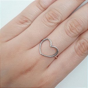 Anel De Prata Bali Coração Trabalhado – Joia em Prata 925 de Qualidade