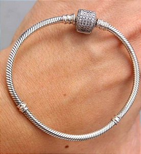 Pulseira De Prata Cravejada 19Cm – Joia em Prata 925 de Qualidade