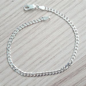 PULSEIRA DE PRATA MASCULINA GRUMET 21 CM X 0,3 CM