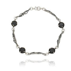 PULSEIRA DE PRATA RIHANNA BLACK