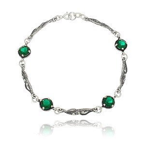 PULSEIRA DE PRATA RIHANNA GREEN