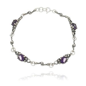 PULSEIRA DE PRATA SNAKE PURPLE