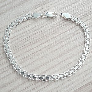 Pulseira De Prata Esteira Unissex 19,5 Cm – Joia em Prata 925 de Qualidade