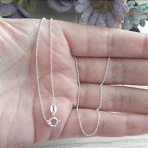 Corrente De Prata Bolinhas 40 Cm – Joia em Prata 925 de Qualidade