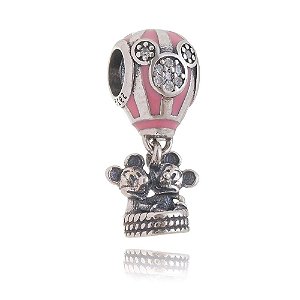 Berloque De Prata Balão Rosa Mickey E Minnie – Joia em Prata 925 de Qualidade