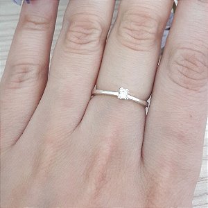 Anel De Prata Solitário Delicadeza – Joia em Prata 925 de Qualidade