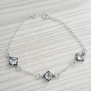 PULSEIRA DE PRATA LOSANGOS LUMINI